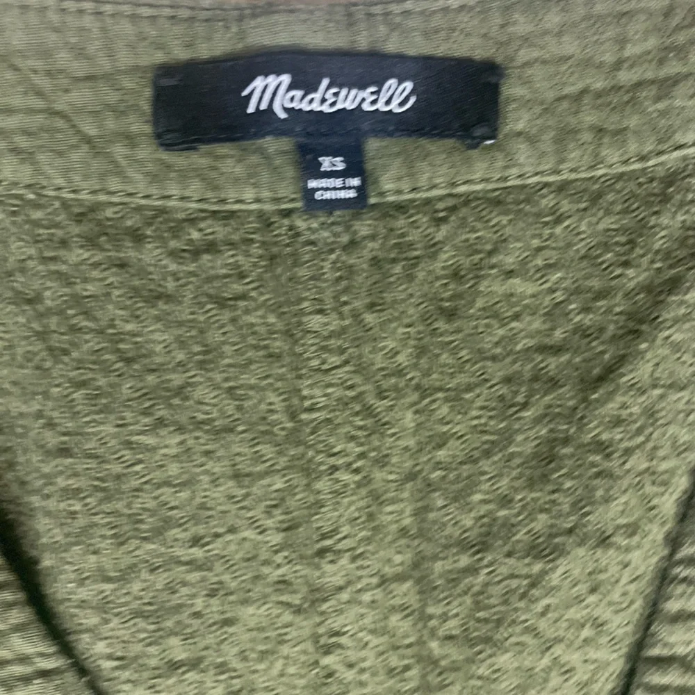 Madewell Olive Green Diamond Jacquard Button-Up Coverall Jumpsuit